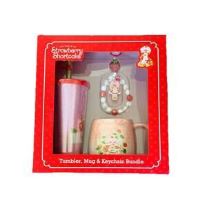 New STRAWBERRY SHORTCAKE Tumbler, Mug & Keychain Bundle Gift Set - Full Size